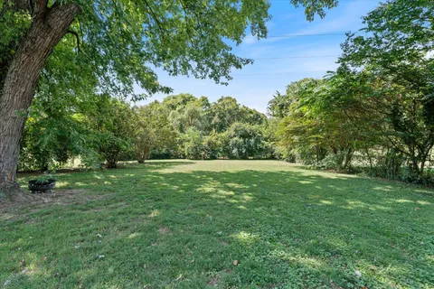 a view of field with trees in the background