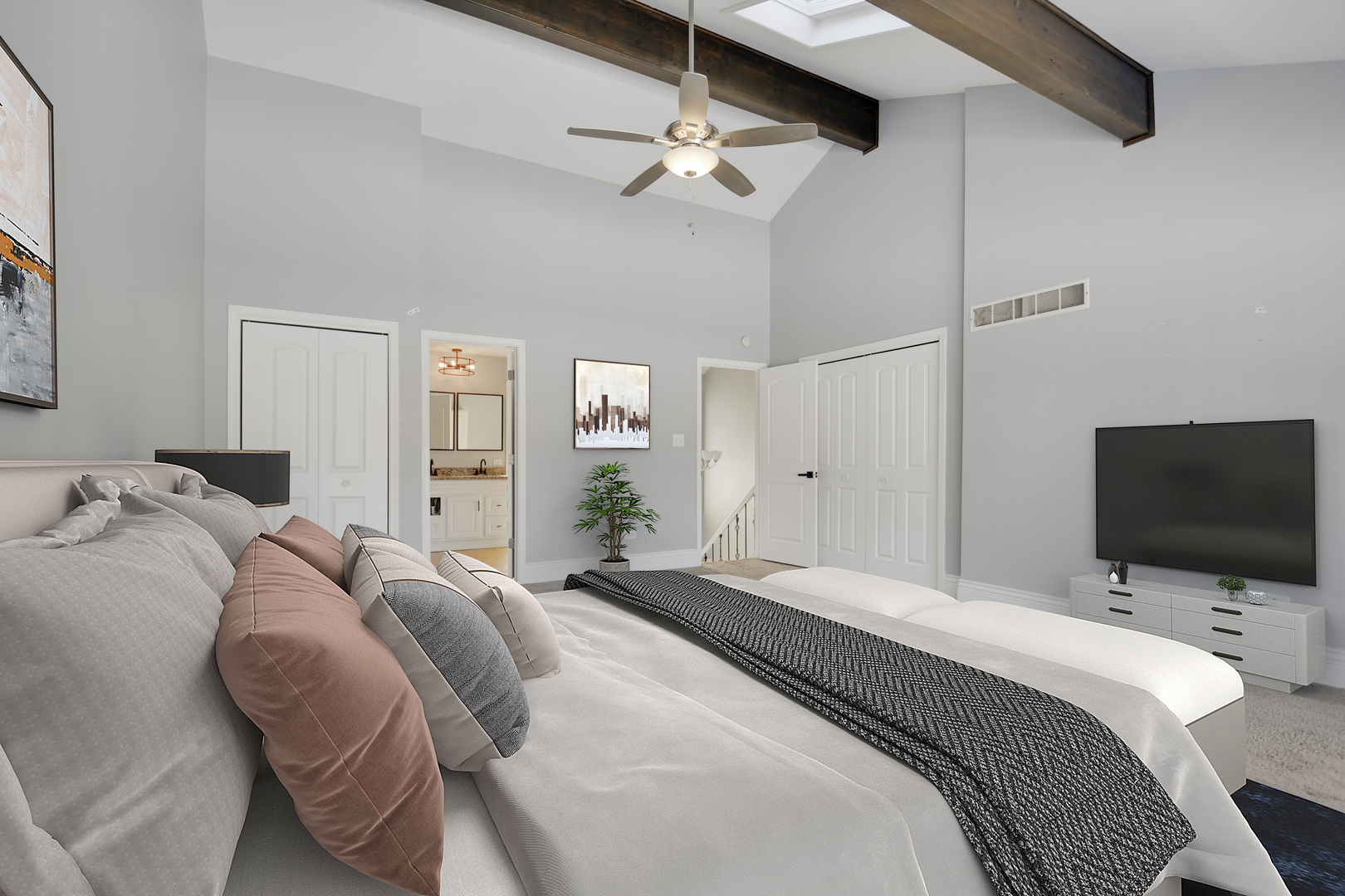 249 Milburn Avenue Crete, IL 60417 - Photo 28 of 46 a bedroom with a bed and a flat screen tv