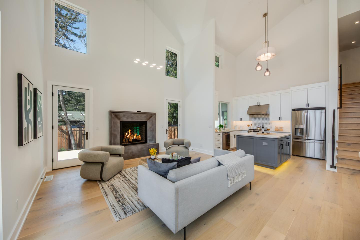 846 Portola Road Portola Valley, CA 94028 - Photo 10 of 80 a living room with furniture and a fireplace