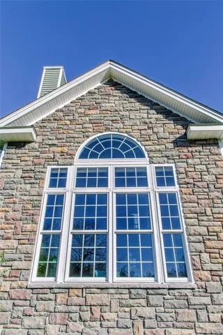 a front view of a building