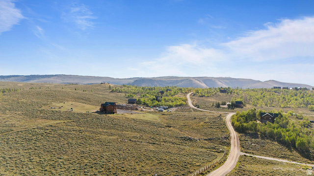 61 Skyline, Unit 61 Helper, UT 84526 - Photo 23 of 31 Expansive rural landscape with a winding unpaved road, scattered residential structures, and distant mountains