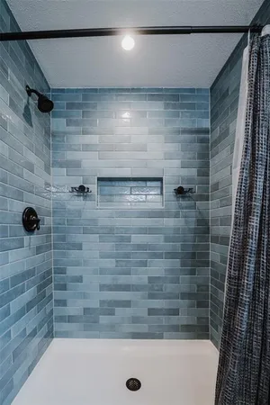 a bathroom with a shower