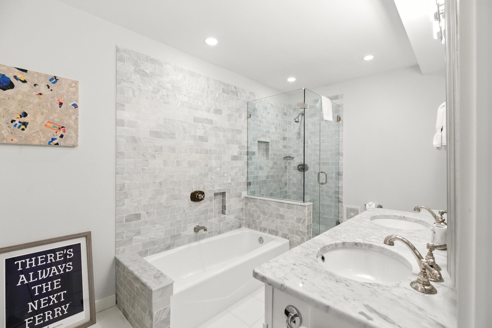 45 Starbuck Road Nantucket, MA 02554 - Photo 29 of 42 a bathroom with a tub sink and mirror