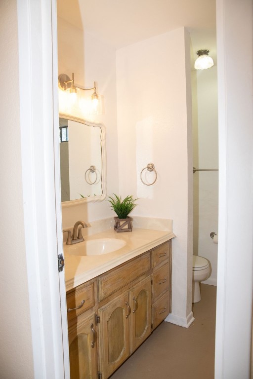 261 Rabbit Hill Lorena, TX 76655 - Photo 25 of 50 a bathroom with a granite countertop sink and a mirror