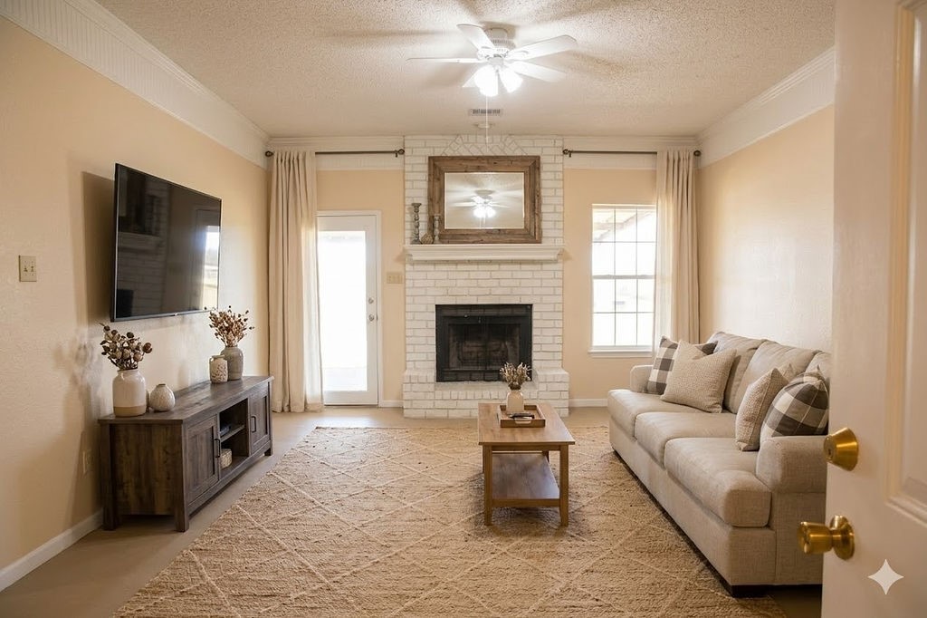 261 Rabbit Hill Lorena, TX 76655 - Photo 6 of 50 a living room with furniture and a flat screen tv