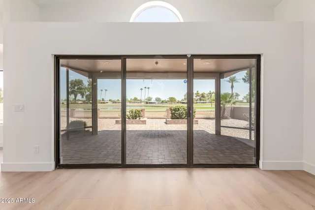an entryway with livingroom view