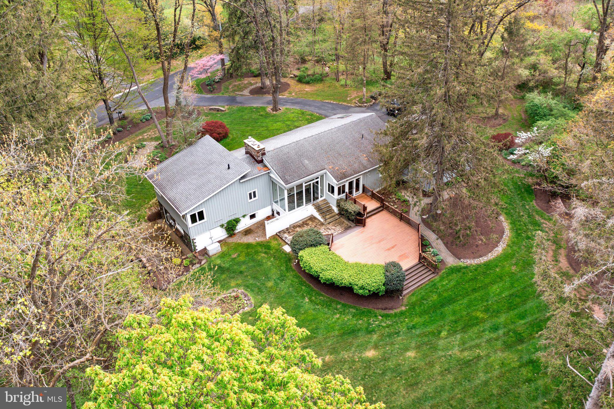 6783 Chapel Road New Hope, PA 18938 - Photo 35 of 42 Aerial View Rear Yard