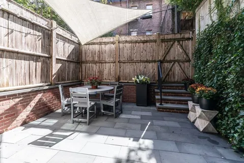 a view of outdoor space with seating