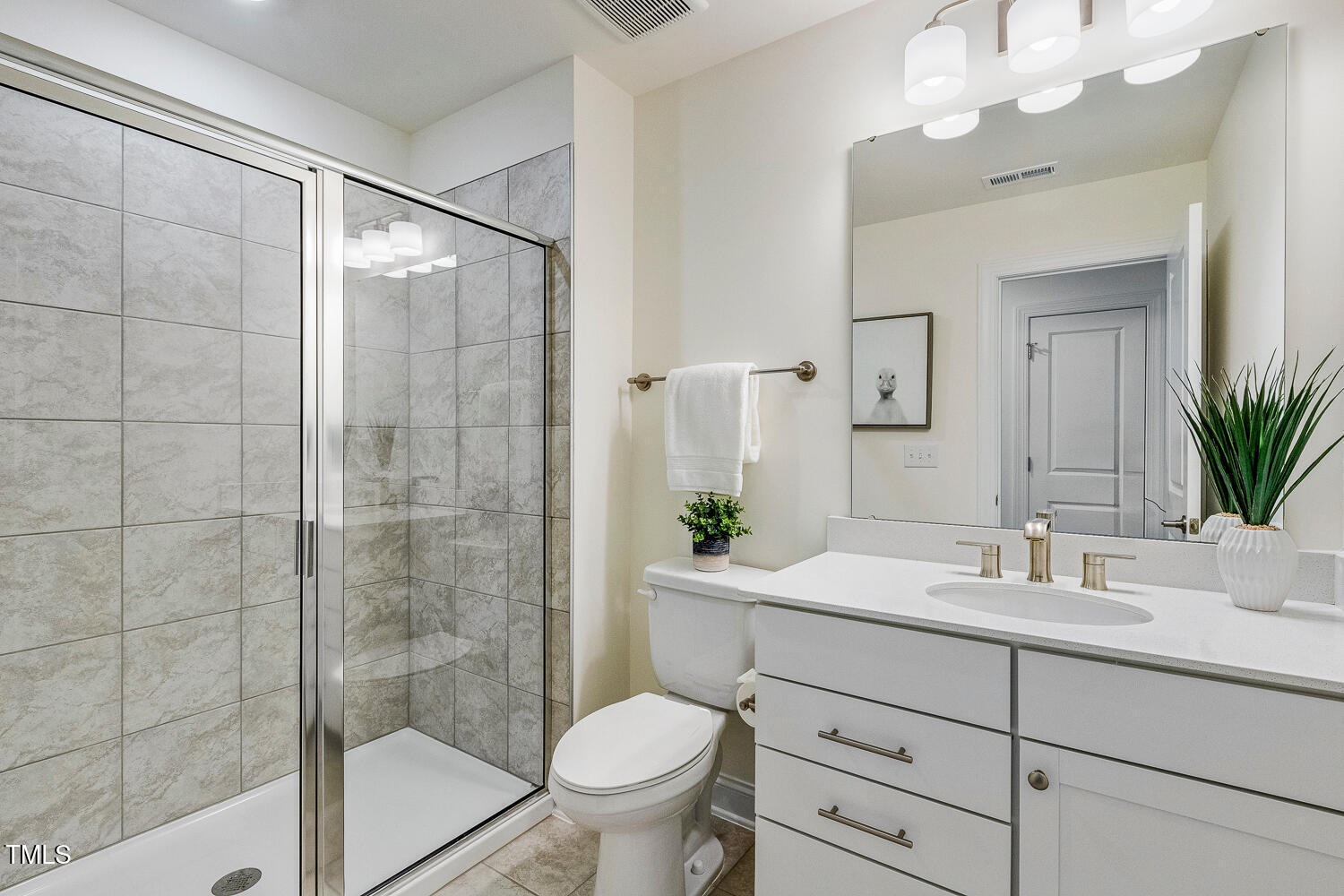 1116 Ciandra Barn Way Apex, NC 27523 - Photo 43 of 59 a bathroom with a sink toilet a mirror and shower