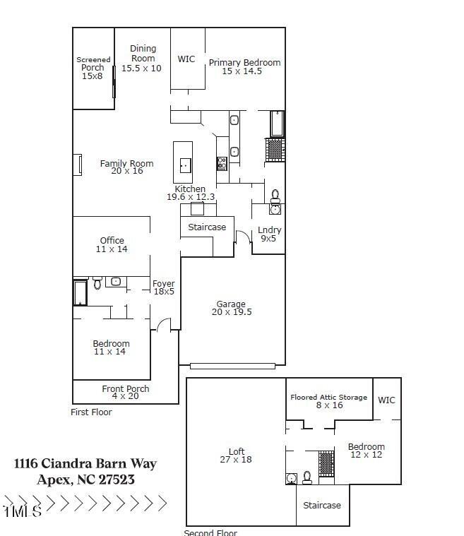 1116 Ciandra Barn Way Apex, NC 27523 - Photo 59 of 59 Sketch Pic for MLS
