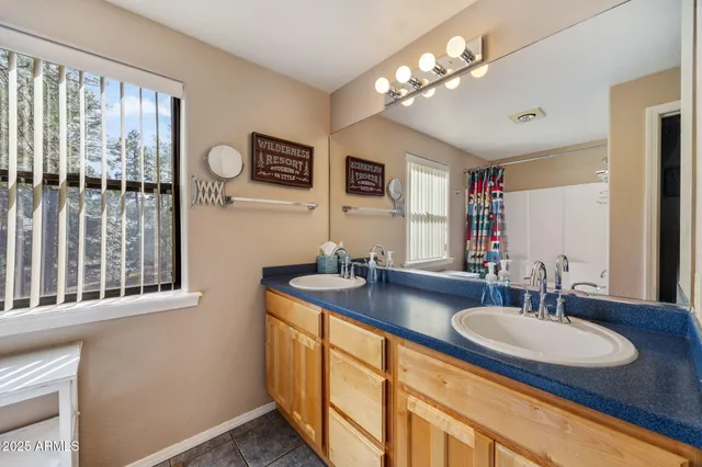 a bathroom with a sink a toilet and mirror
