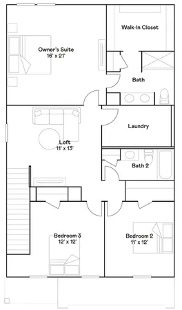 a picture of a room with a white wall and a clock