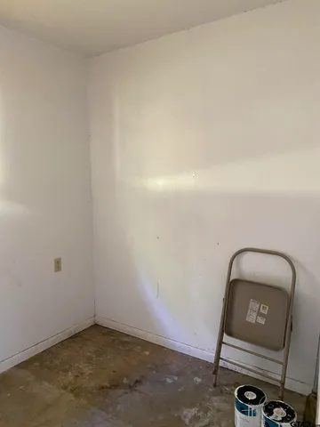 a view of a small space with a window