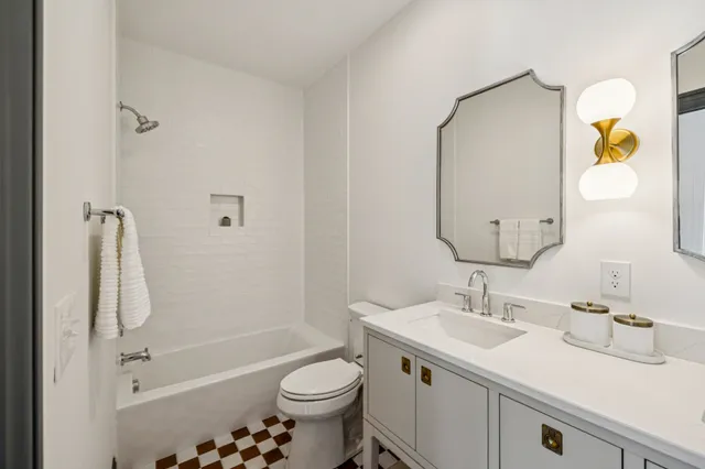 a bathroom with a window