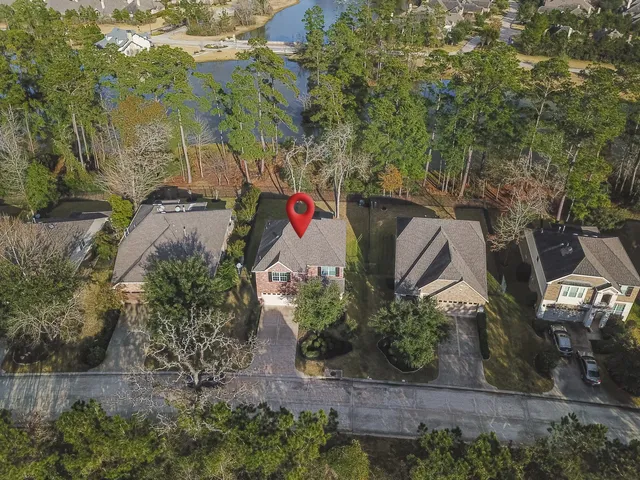 an aerial view of a house