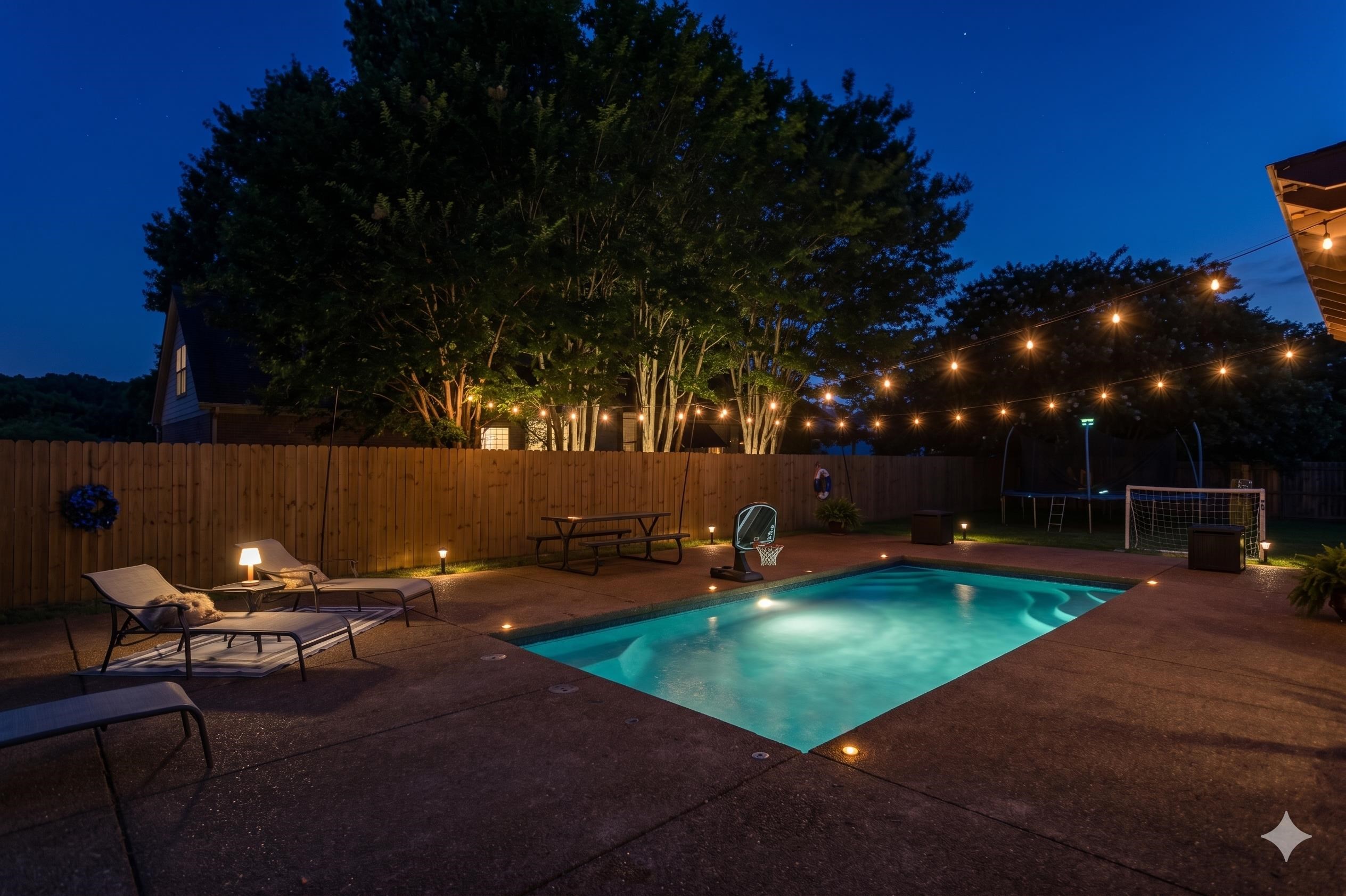 779 Early Earner Cove Collierville, TN 38017 - Photo 27 of 29 In-ground swimming pool with integrated lighting, surrounded by a concrete patio