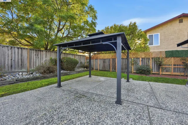 a view of a park with a slide