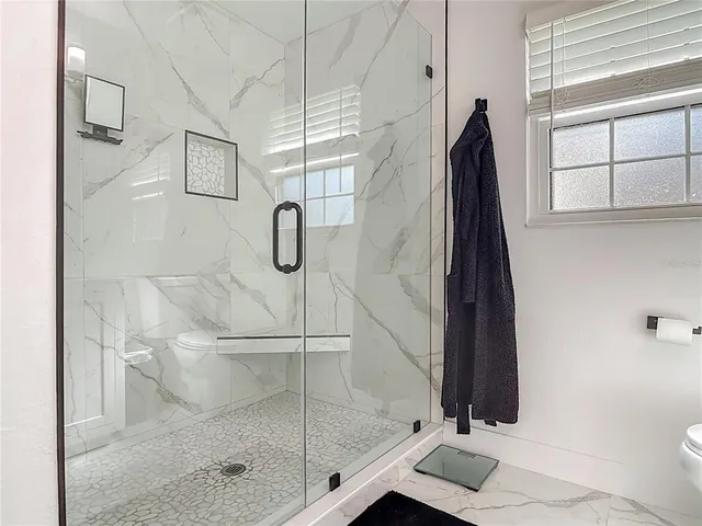 a bathroom with a shower