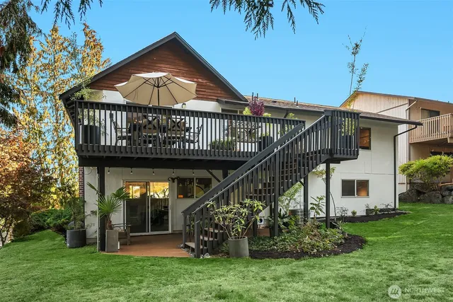 a view of a house with a deck