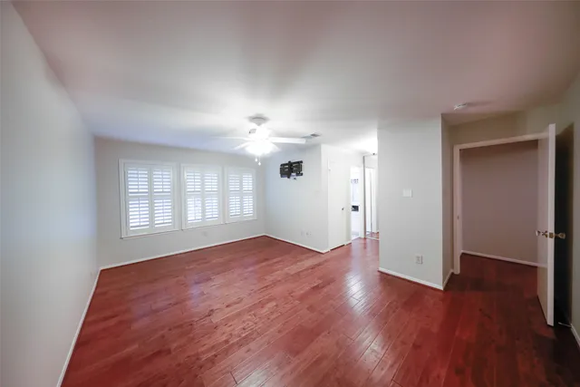 a view of entryway with wooden floor