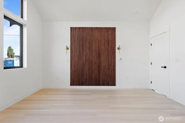 a view of wooden door
