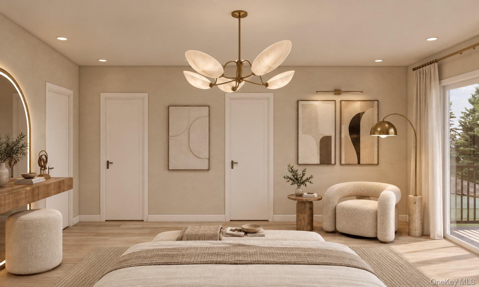 17 Club Lane Remsenburg, NY 11960 - Photo 10 of 27 Recessed ceiling lighting, wood-finish flooring, and a contemporary chandelier