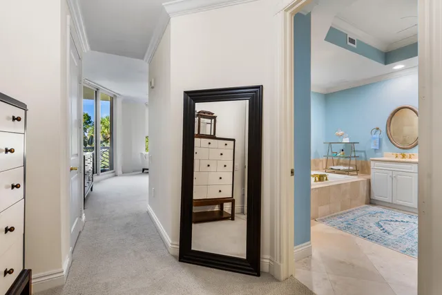 an aerial view of residential building with city view