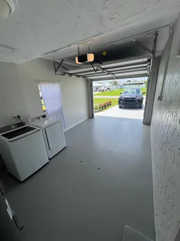 a view of a room with storage