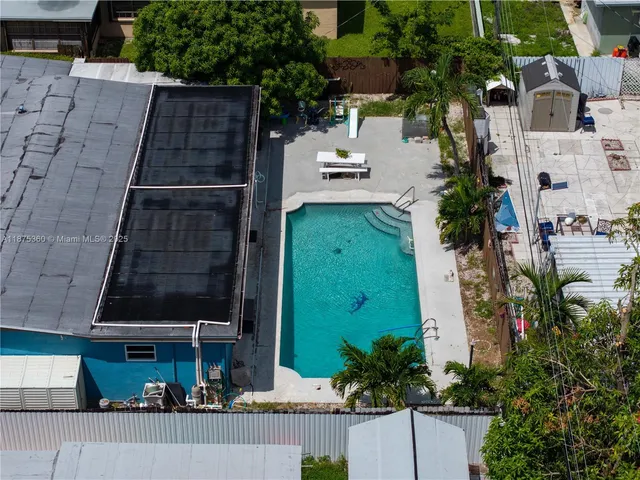 an aerial view of a house