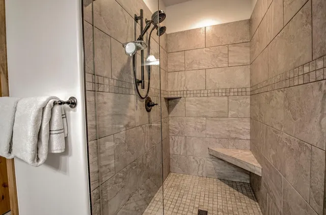 a bathroom with a shower