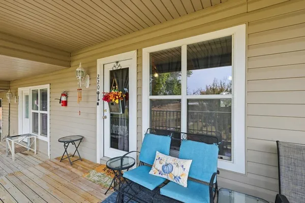 a outdoor living space with furniture