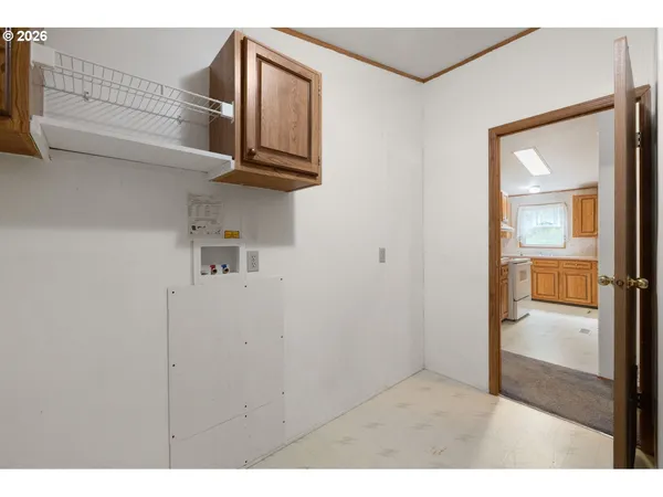 a view of kitchen and bathroom