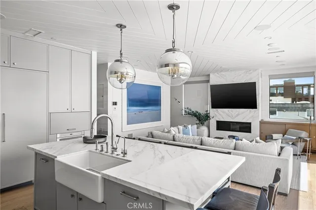 a shelf with cup and plates