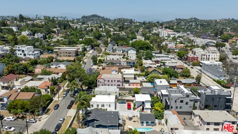 an aerial view of a city