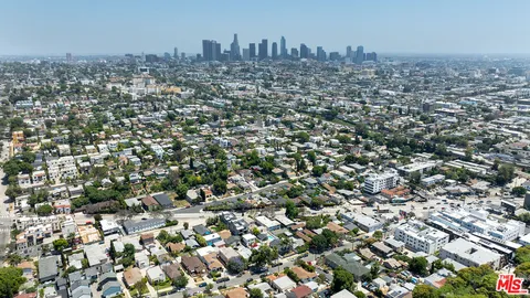an aerial view of multiple house