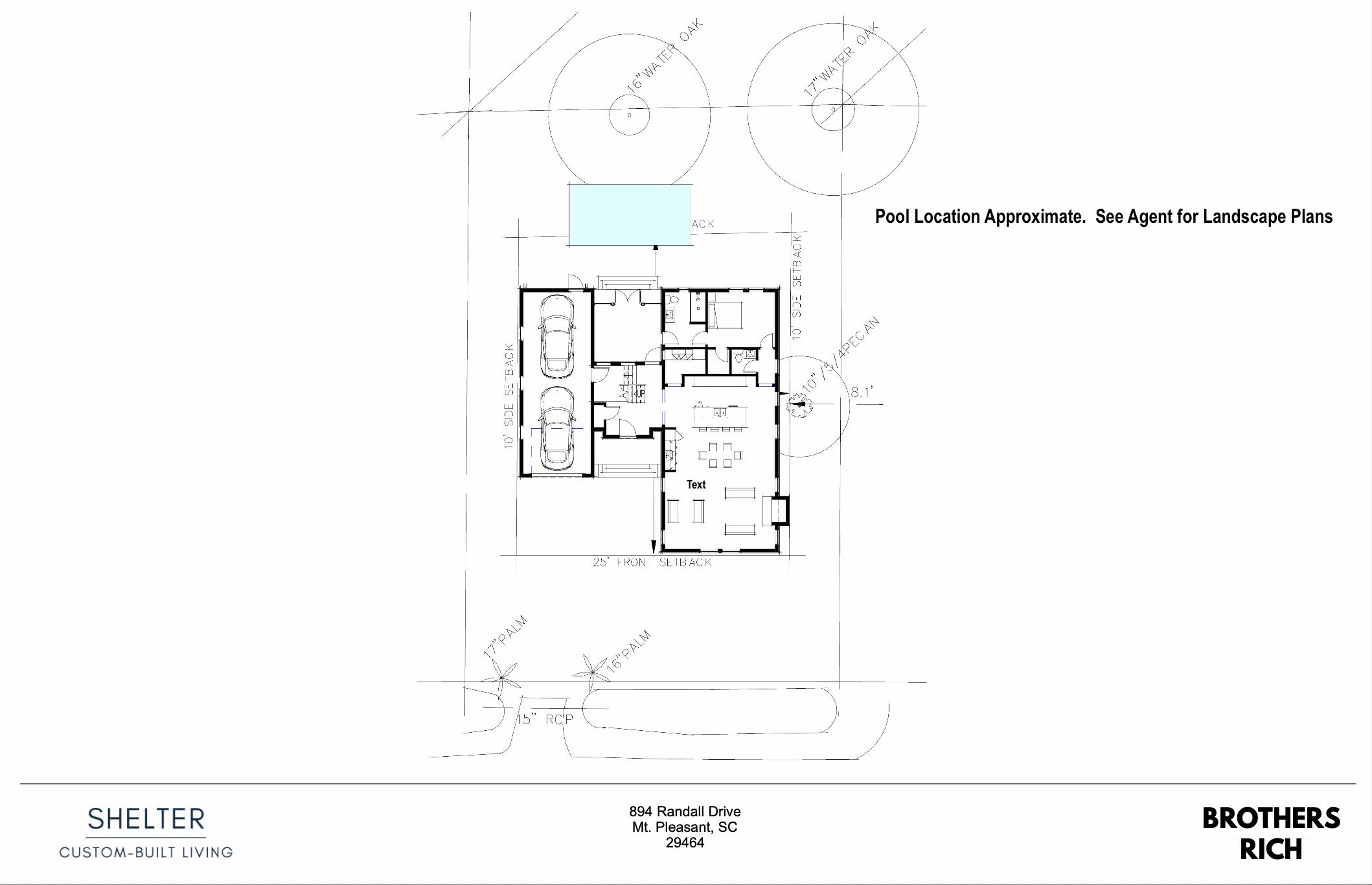 894 Randall Drive Mount Pleasant, SC 29464 - Photo 18 of 19 Estimated Pool Location