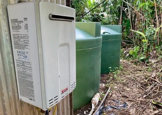 a view of barbeque area of building