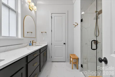 a bathroom with a shower