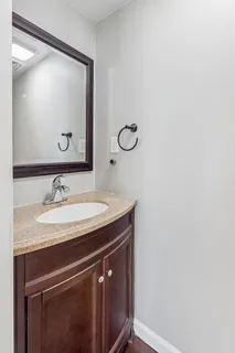 a sink and a mirror