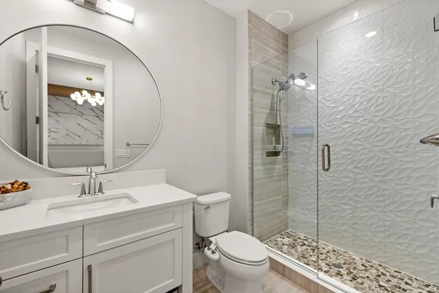 a view of a lake and a yard