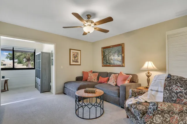 a view of a lake with a yard