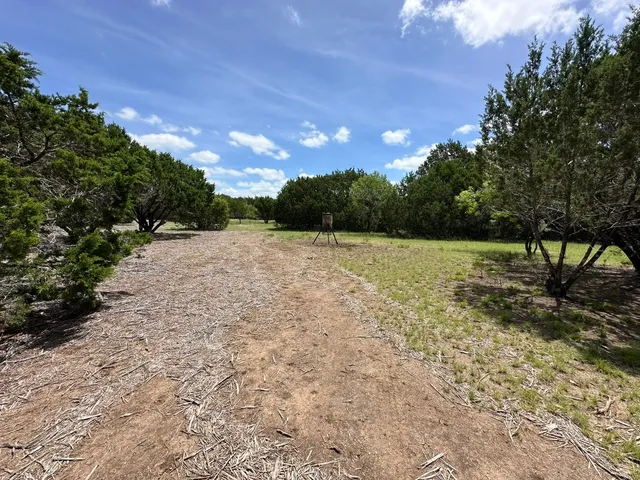 a view of a lake from a yard