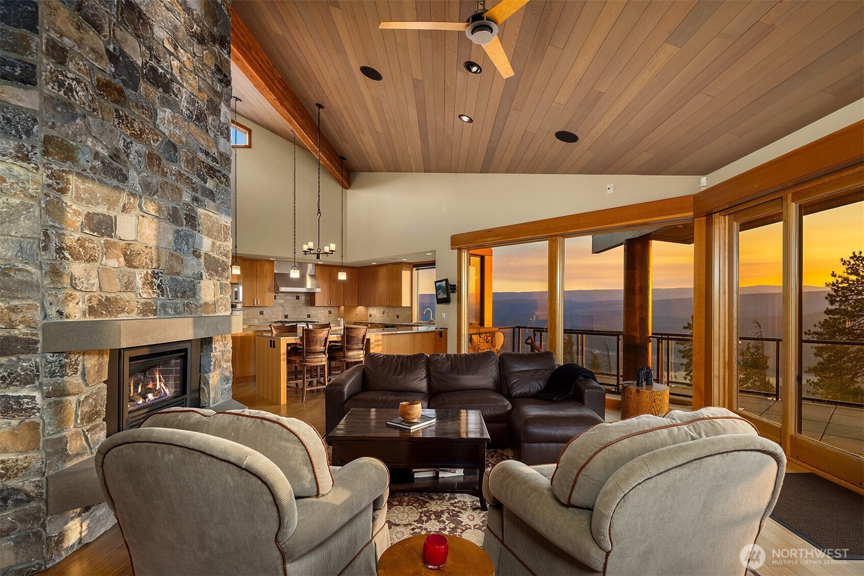 3653 Hart Road Cle Elum, WA 98922 - Photo 24 of 40 a living room with furniture and a fireplace