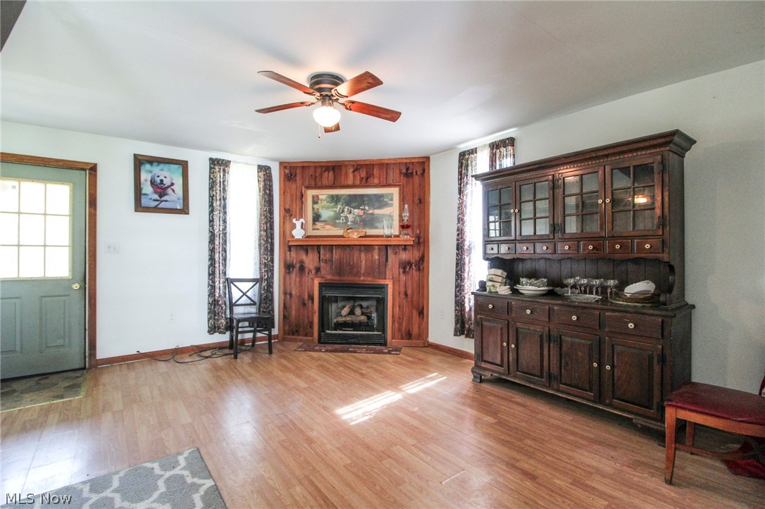 39353 Walnut Camp Road Sardis, OH 43946 - Photo 11 of 42 Living room featuring light hardwood / wood-style flooring and ceiling fan