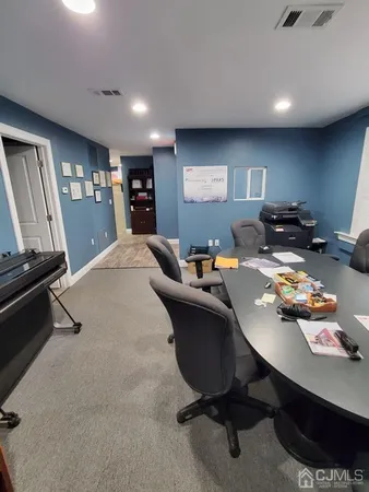 a workspace with furniture