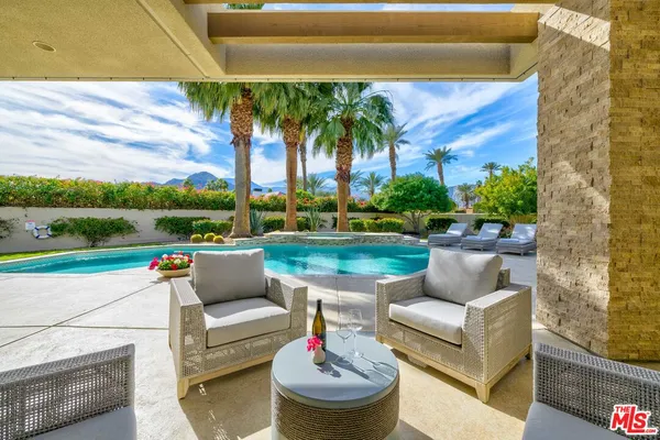 a outdoor view with a sitting space