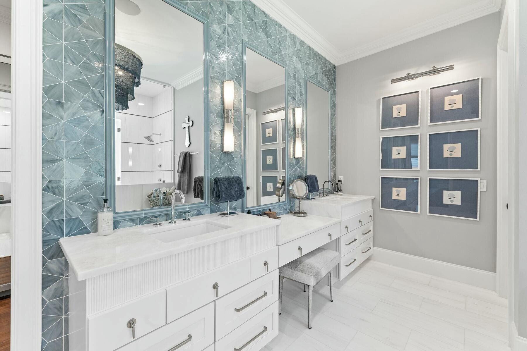 3121 Merion Drive Miramar Beach, FL 32550 - Photo 28 of 54 a bathroom with double vanity sinks double vanity tub shower and a mirror