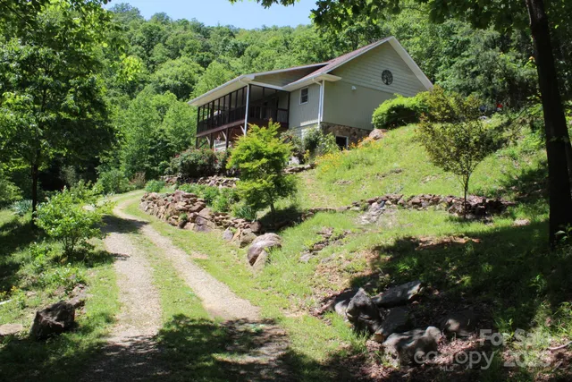 a view of a flower in a garden of a house