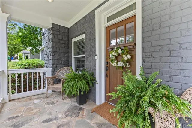 a house with a flower garden