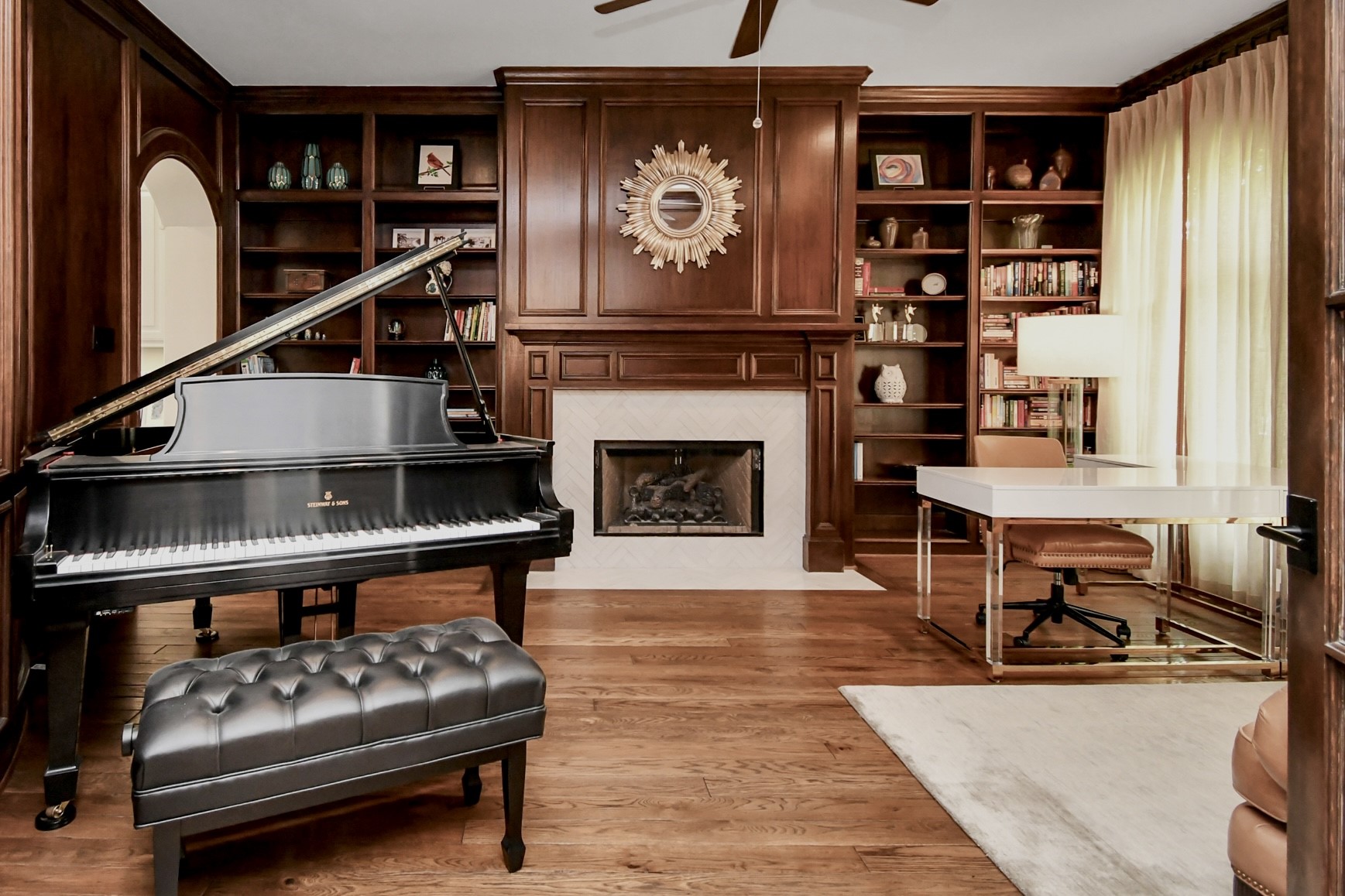 3739 Westerman Street Houston, TX 77005 - Photo 8 of 44 Spacious office off the front entrance with plenty of room for a baby grand piano and office area. Cozy gas log fireplace.